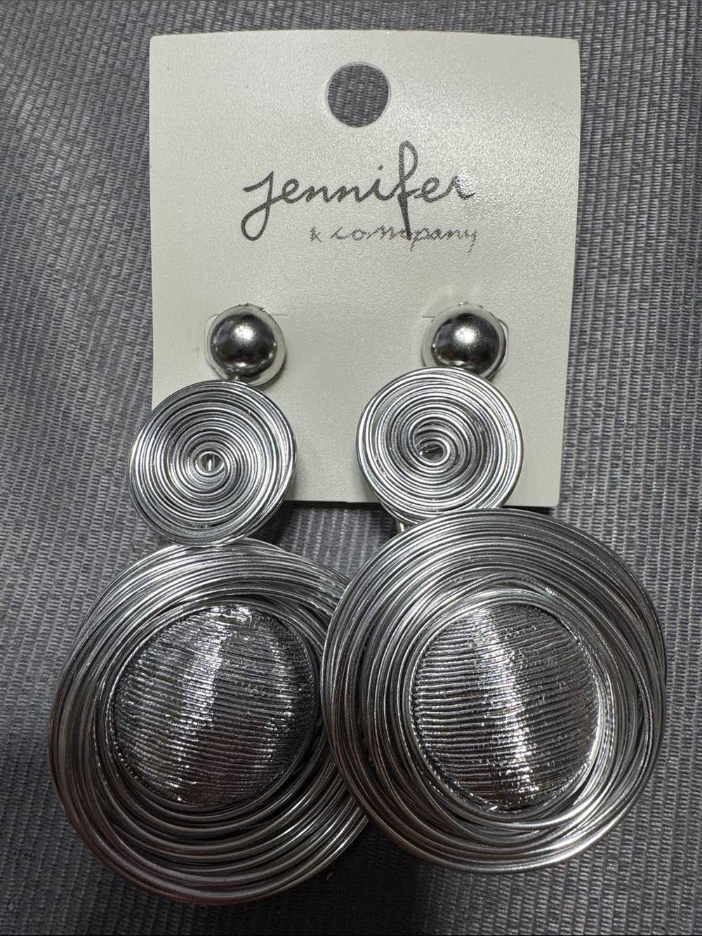 Silver ToneSpiral Drop Earrings